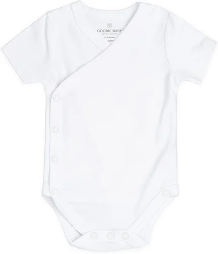 Vista 3 de Conjunto de body con cierre lateral para bebé, 100 % algodón para niño y niña, overol unisex tipo kimono para niño, paquete de 4