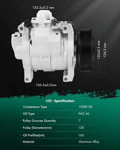 Vista 113 de SCITOO Compresor de CA para T-oyota Yaris 1.5L 2007 2008 2009 2010 2011 2012 2013 AC Compressor 639839 157318 158318 6512467