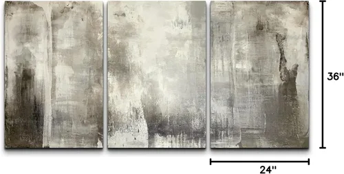 Vista 412 de wall26 Lienzo enmarcado para pared, juego de arte de acuarela pastel, paisaje rural, ilustraciones con formas abstractas, arte moderno, decorativo