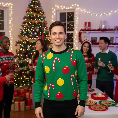 Vista 5 de Forum Novelties Suéter navideño para hombre y adulto