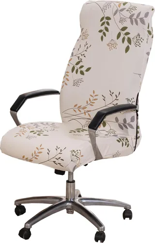 Vista 17 de CRFATOP - Funda para silla de oficina de computadora elástica con cremallera duradera - Funda universal giratoria para escritorio, funda de respaldo