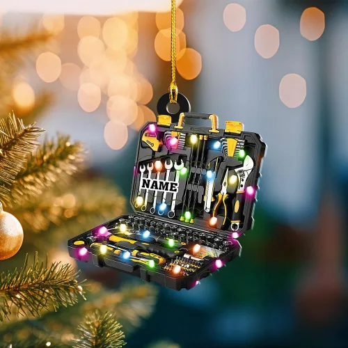 Vista 2 de Podagree - Adorno personalizado para electricista, bolsa de herramientas para electricista, adorno de Navidad, regalo de electricista, adorno de Elt1