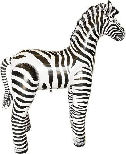 Vista 5 de Jet Creations Juguete inflable de cebra de 60 pulgadas de alto, para decoración de diversión infinita, globos de fiesta para niños y adultos