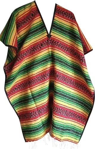 Vista 4 de Del Mex Poncho clásico de manta mexicana
