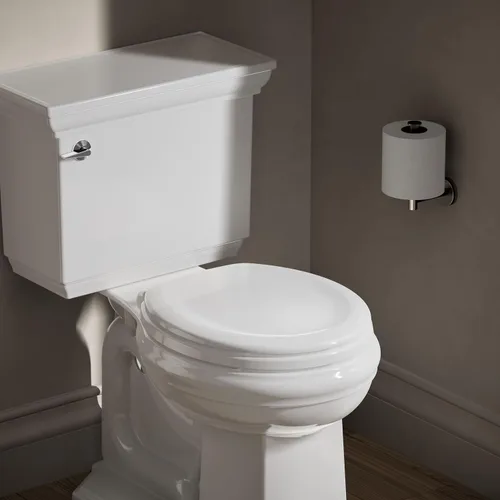 Vista 2 de KOHLER Stonewood Quiet-Close, Asiento de inodoro redondo de cierre suave, madera duradera, fácil instalación, ajuste universal, elementos esenciales