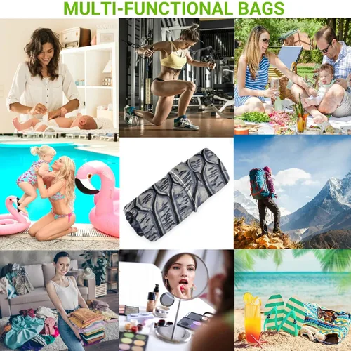 Vista 4 de 2 bolsas húmedas con estampado 3D de piel de serpiente con bolsillos con cremallera, lavable, reutilizable, espaciosa, bolsa de pañales para viajes