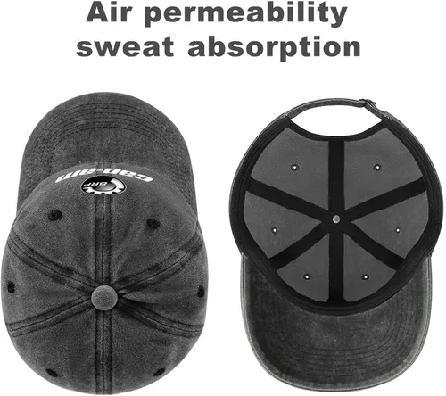 Vista 3 de Sombrero de esqueleto para hombres y mujeres, gorra de béisbol negra divertida sombrero de papá ajustable vintage sombrero de camionero verano