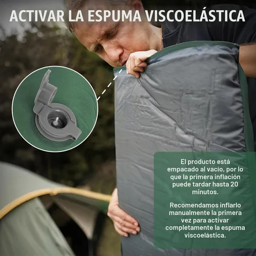 Vista 8 de Night Cat Almohadilla de dormir autoinflable: colchón de camping de espuma viscoelástica individual para senderismo - Cómoda alfombra de camping