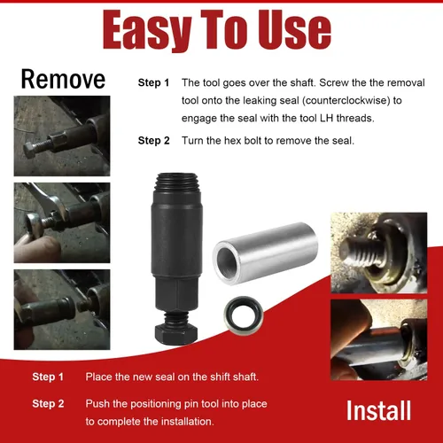 Vista 4 de Sustituye al instalador removedor de sellos de palanca de cambios de transmisión GM compatible con GM Turbo 300 350 400 425 475 700-R4 4L60 incluye