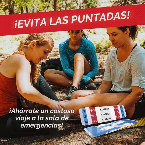 Vista 2 de Clozex Cierres de laceración de emergencia: reparación de heridas sin puntadas. Dispositivo de cierre de piel aprobado por la FDA para 2 heridas