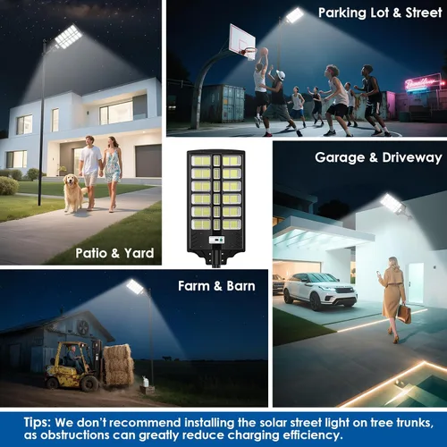 Vista 5 de prenda impermeable al aire libre solar grande de las luces de calle 9000W para el estacionamiento, yarda Super Bright, 936 LEDs, Radar Motion