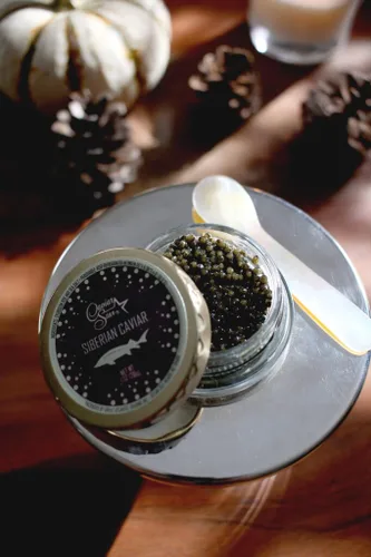 Vista 4 de Caviar Star Lujoso caviar de esturión siberiano MALOSSOL – Huevas Baerii Acipenser prémium cultivadas de forma sostenible – Delicia gourmet