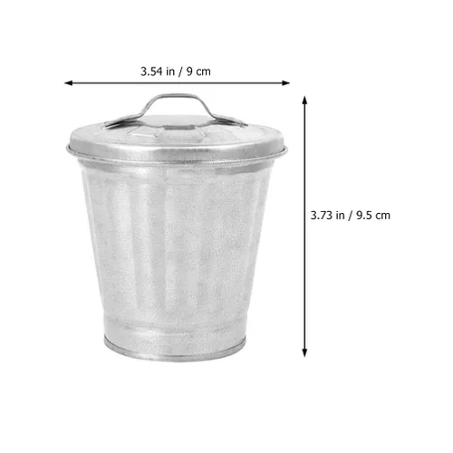 Vista 6 de jojofuny Mini basurero de escritorio con construcción de hierro, papelera compacta y soporte para maceta para el hogar, oficina, cocina, mesa