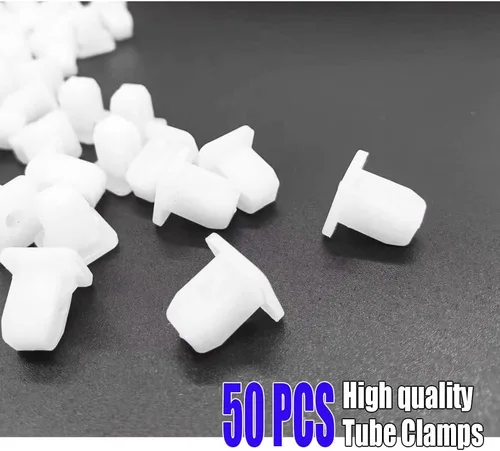 Vista 3 de 50 piezas de clips de retención de parachoques de coche, remaches de plástico cuadrados blancos para forro de guardabarros, clips de parachoques