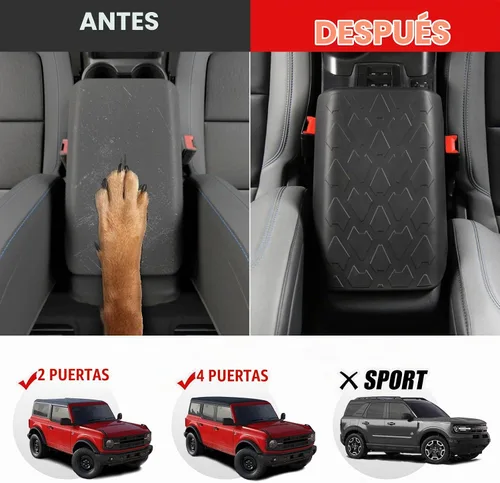 Vista 2 de Mabett Funda de reposabrazos para consola central para accesorios Ford Bronco 2021 2022 2023 2024 2025 2/4 puertas, almohadilla interior que