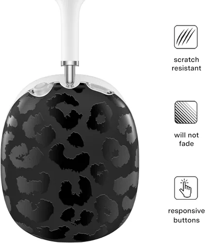 Vista 3 de VELVET CAVIAR Funda Protectora para auriculares AirPods Max Diseño protector lindo (Leopardo Negro)
