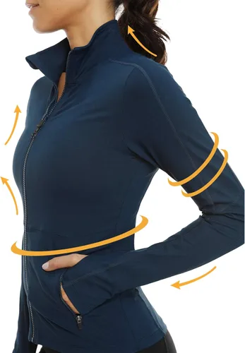 Vista 2 de VUTRU - Chaqueta de entrenamiento con cremallera completa para mujer, para hacer yoga o correr