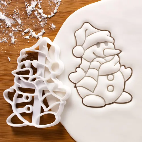 Vista 2 de Cortador de galletas de muñeco de nieve, 1 pieza - Bakerlogy