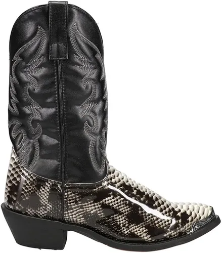 Vista 3 de Laredo Monty Croc - Botas de vestir con punta corta para hombre, color negro, Blanco