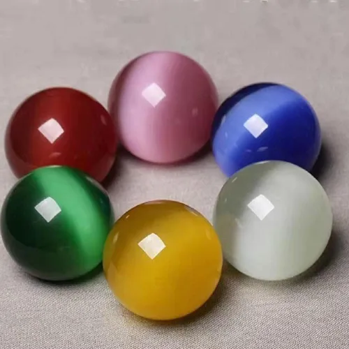 Vista 4 de Bolas artificiales de cristal Baoding de ojo de tigre de gato verde de 2 pulgadas, bolas de terapia de manos, bolas de estrés para aliviar