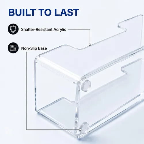 Vista 7 de Bandeja Soporte de Toallas de Invitados de Acrílico para Baño – Soporte Vertical para Toallas de Papel para Toallas de Mano Desechables, Organizador