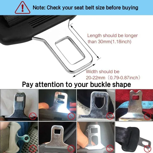 Vista 2 de SSSJWS Botón original de extensores de cinturón de hebilla de seguridad, extensor de botones para un uso cómodo (2p) (corto), Negro