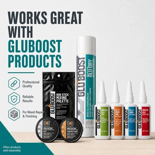 Vista 4 de GluBoost Spray acelerador de CA seco con pegamento que no se ruboriza, acabado súper transparente, seca todo el pegamento de cianoacrilato al
