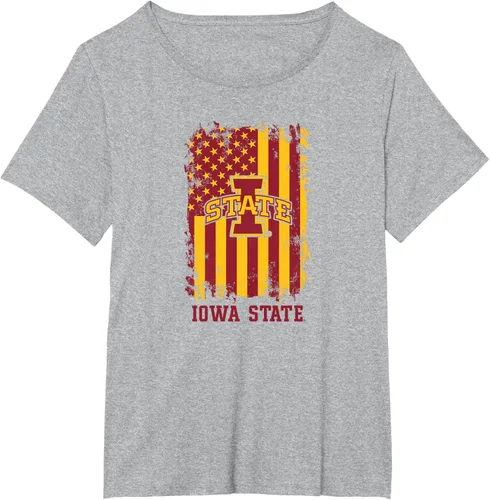 Vista 13 de Camiseta patriótica de Iowa State Cyclones con la bandera estadounidense, Blanco