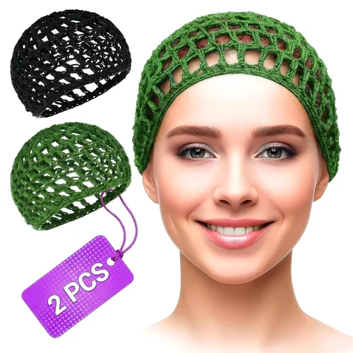Vista 21 de KETAR 4 redes para el cabello para dormir, 5.5 x 7, gorra de malla viscosa Red para el cabello para prensa de seda; suave y cómoda para un uso