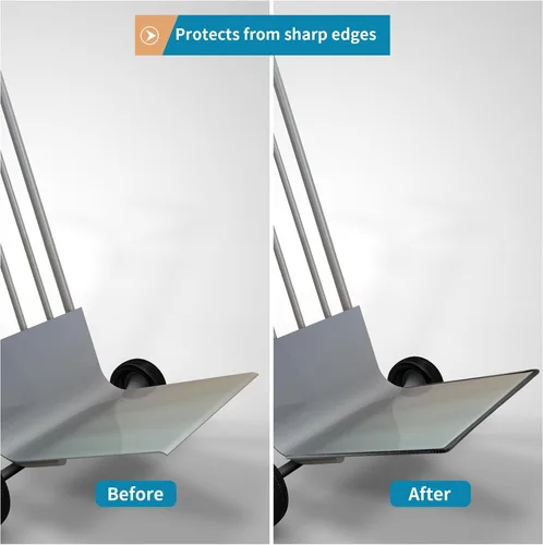 Vista 6 de Protector de borde de goma de 10 pies/3 m, protector de borde de puerta sin adhesivo, tira de sello de borde en forma de U con clips de metal