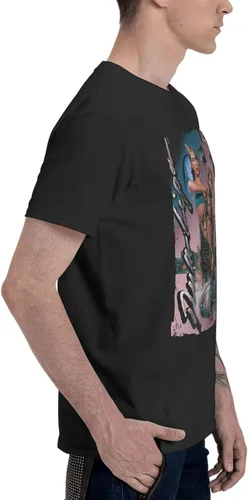 Vista 3 de Camiseta de algodón de manga corta con cuello redondo para hombre de los años 80 y 90