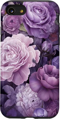 Vista 18 de Elegant Blush Pink And Purple Vintage Floral Rose And Peony Case for iPhone 16