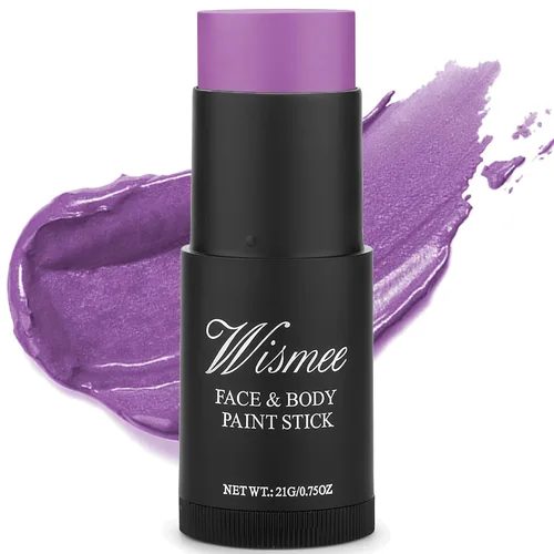 Vista 24 de Palo de pintura facial blanca de payaso, cobertura completa, maquillaje de cuerpo blanco para Halloween, cosplay, bromista, zombi, vampiro