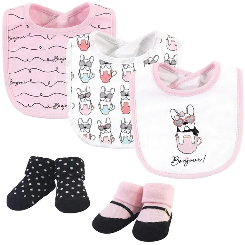 Vista 42 de Hudson Baby Conjunto de babero y calcetines unisex de algodón para bebé, Tamaño único Chica Calabaza