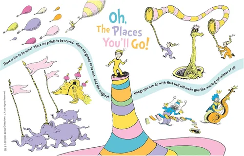 Vista 2 de Tervis Vaso aislado de doble pared Dr. Seuss Oh the Places You'll Go Made in Estados Unidos mantiene las bebidas frías y calientes, 16 onzas, clásico