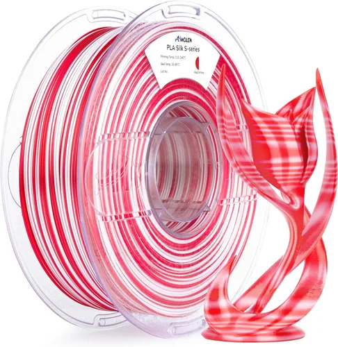 Vista 22 de AMOLEN Filamento PLA de Seda para Impresora 3D, Filamento PLA Kingfisher Rainbow Multicolor Brillante 1.75mm, Filamento de Impresión 3D PLA