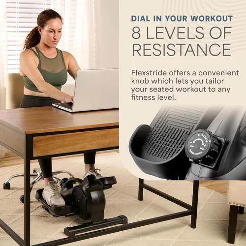 Vista 3 de Lifepro Portable Under Desk Elliptical Exercise Machine - Manual Pedal Exerciser for Home Workouts, Muscle Toning, Energy Boost - Mini Foot & Leg