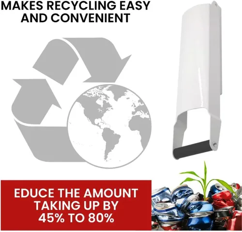 Vista 6 de Trituradoras de latas blancas para reciclaje – Trituradora de latas de pared resistente de aluminio para reciclaje compactador de botellas