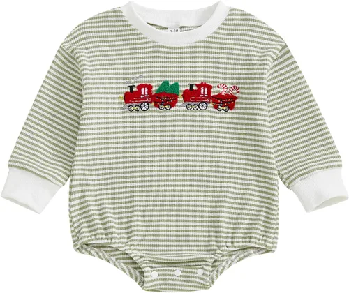 Vista 33 de MERSARIPHY Ropa de Navidad para bebé, sudadera para bebé, niño, niña, mameluco de Papá Noel para bebé, trajes de otoño e invierno Waffle