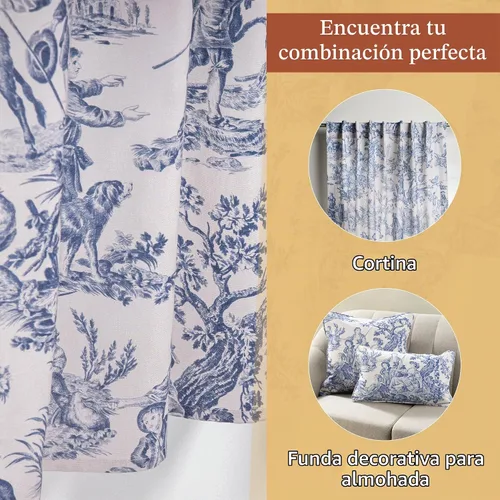 Vista 6 de Maison d' Hermine Juego de cortinas de cocina para ventanas, juego de cortinas de cocina 100% algodón, cenefas para el hogar [2 niveles