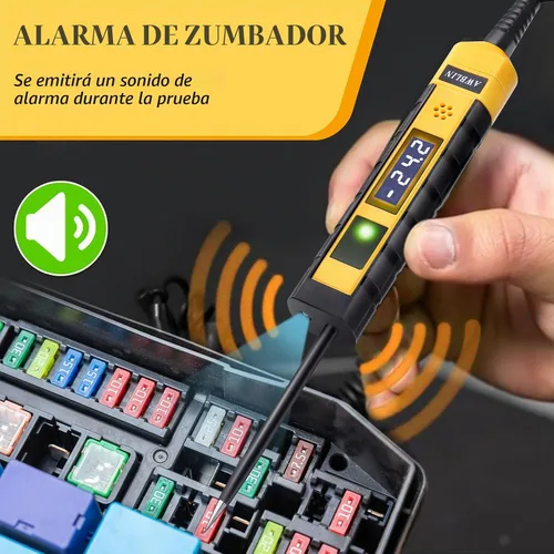 Vista 2 de AWBLIN Luz de Prueba Automotriz de 4-75V DC, Probador de Luz Digital LCD con Voltímetro, Probador de Circuito de Servicio Pesado con Indicación