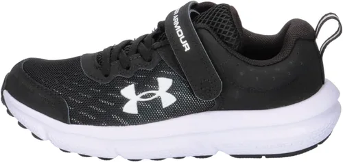 Vista 2 de Under Armour Tenis para correr Assert 10 con cierre alternativo para niños (001) Negro/Blanco/Blanco