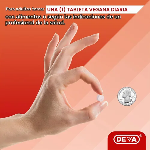 Vista 9 de DEVA Suplemento vegano de disolución rápida de vitamina B12, complejo una vez al día con 1000 Mcg de metilcobalamina B12, ácido fólico, B6 - Sabor a