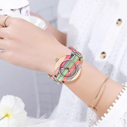 Vista 45 de Dentily Relojes de madera natural para mujer, reloj de cuarzo hecho a mano, reloj de pulsera único deportivo para mujer