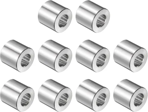 Vista 132 de uxcell 10 piezas de espaciador de acero inoxidable de 3/8" de diámetro interno x 3/4" de diámetro exterior x 1" de longitud, espaciador de rosca