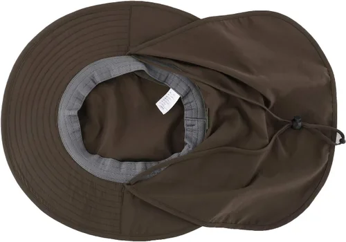 Vista 4 de Home Prefer Sombrero de sol UPF50+ de malla para exteriores, de ala ancha, con solapa para el cuello, sombrero de pesca para hombres y mujeres Verde