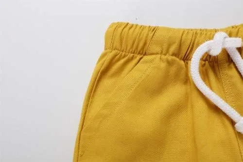 Vista 9 de HILEELANG Pantalones cortos chinos de verano para niños pequeños, de algodón, elásticos, con cordón, para uniforme escolar, 2
