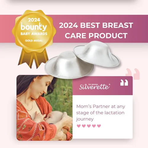 Vista 8 de Silverette® The Original Silver Nursing Cups, Nipple Covers for Breastfeeding Essentials, Pure 925 Silver Nipple Shields
