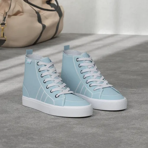Vista 2 de Obtaom Zapatos de lona de alta calidad para mujerhombre para jugar a media pantorrilla, zapatillas de deporte de moda casuales con cordones de alta