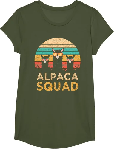 Vista 77 de Divertidas gafas de sol de escuadrón de alpaca Cool Alpacas Vintage Gift T-Shirt, Negro, S